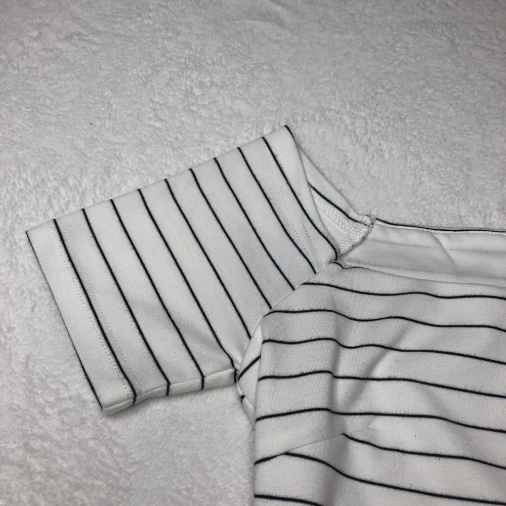 Lucy Paris White And Black Stripped Fitted Dress - Picture 7 of 11